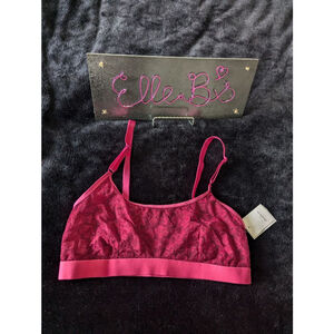 NWT Auden Cherry Pink Lace Bralette M